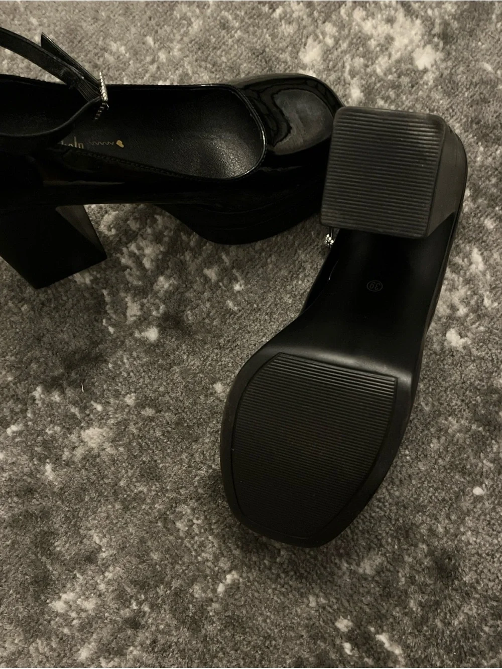 Platform Mary Jane Heels in Black